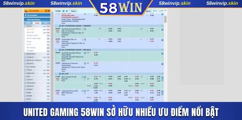 United Gaming 58WIN sở hữu nhiều ưu điểm nổi bật